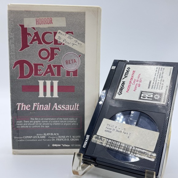 Faces of Death III The Final Assault Betamax '85 Horror Mondo Shockumentary Rare